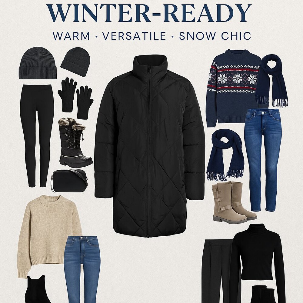 ✨ Weatherproof Black Quilted Puffer Coat – XL – Classic Winter Snow Ski Jacket